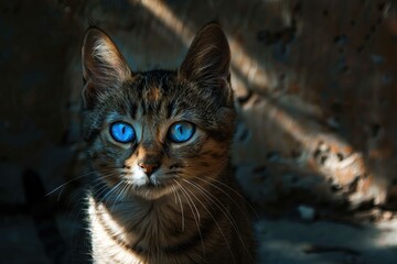Ojos Azules Cat Sitting in a patch of sunlight