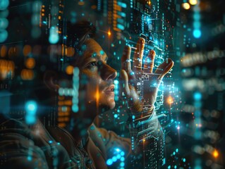 Male Engineer Touching Electronic Screen