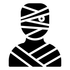 Mummy Icon in Glyph Style