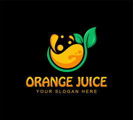 orange lemon juice fresh drink. Business logo template design
