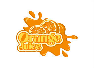 orange juice logo sticker template
