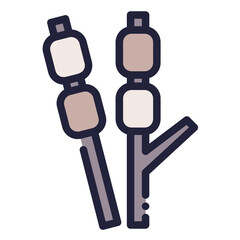 Marshmallow Icon in Dashed Filled Line Style