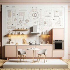 Modern Kitchen Set Design with IoT Concept