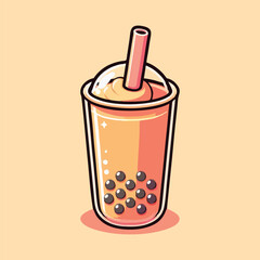 simple bubble tea vector illustration