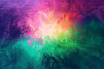 Fototapeta premium Gradient from green to pink It has a range of blue and purple. Accented with subtle glow and bright light shining from above