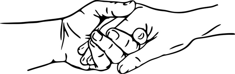 loving couple holding hands illustration