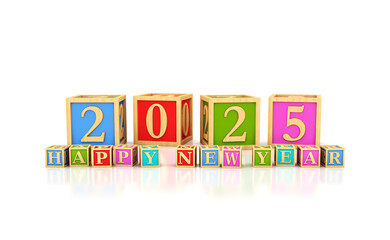 New Year 2025 Creative Design Concept - 3D Rendered Image	
