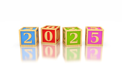 New Year 2024 Creative Design Concept with cubes - 3D Rendered Image	

