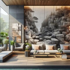 Room Design with Beautiful Natural Stone Decor