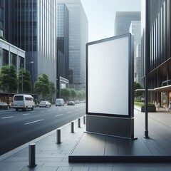 City Outdoor Ad: Blank Billboard Mockup for Street Advertising