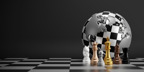 International chess day 20 july banner 3D render © ArtBackground
