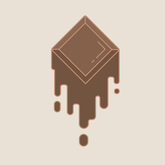 Chocolate Bar Melting vector Illustration
