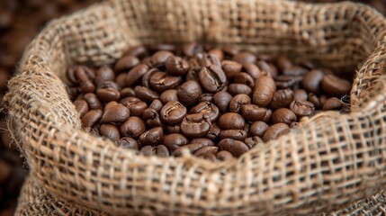 Fototapeta premium Coffee beans stored in a bag