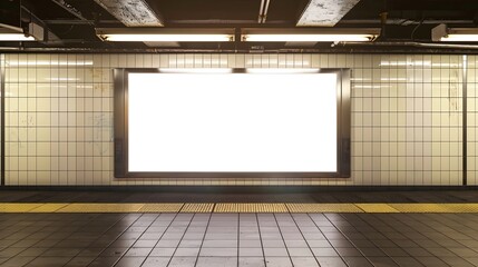 Subway platform screen door billboard : Generative AI
