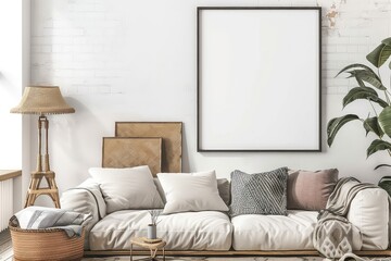 Blank Poster Mock Up Frame, Generative AI