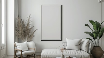 Blank Poster Mock Up Frame, Generative AI