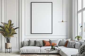 Blank Poster Mock Up Frame, Generative AI