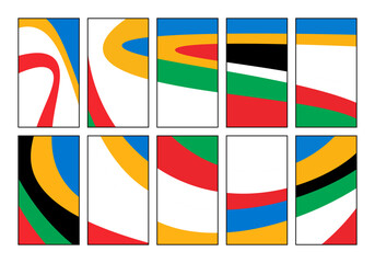 Set of abstract olympic games background. Vector illustration
