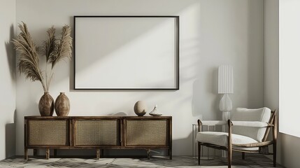 Blank Poster Mock Up Frame, Generative AI