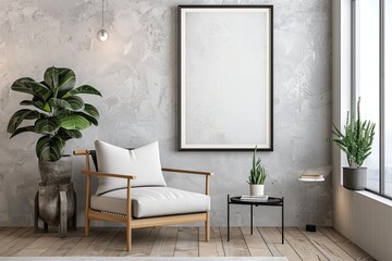 Blank Poster Mock Up Frame, Generative AI