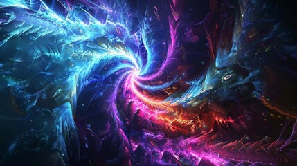 Neon Fractal Universe: Abstract Space Wallpaper