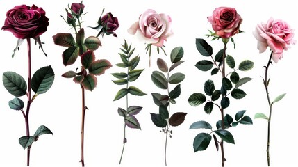 Romantic Floral Elegance: Rose and Bouquet Collection