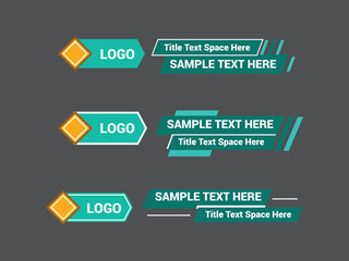 Vector Lower Third for Television News Bar Design Template, Lower Third News and Video Bars Set