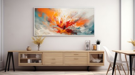 Enhance your home decor with this stunning abstract painting, featuring vibrant colors and a unique design. Perfect for adding a touch of elegance to any room.
