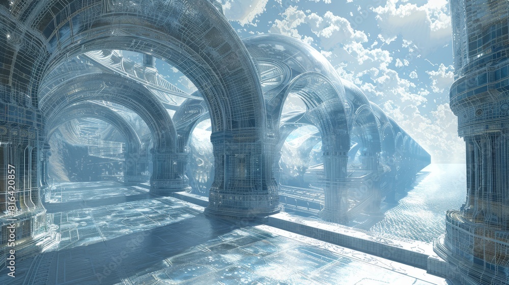 Poster 3d modeling concept art: a photo showcasing the wireframe model of a concept art