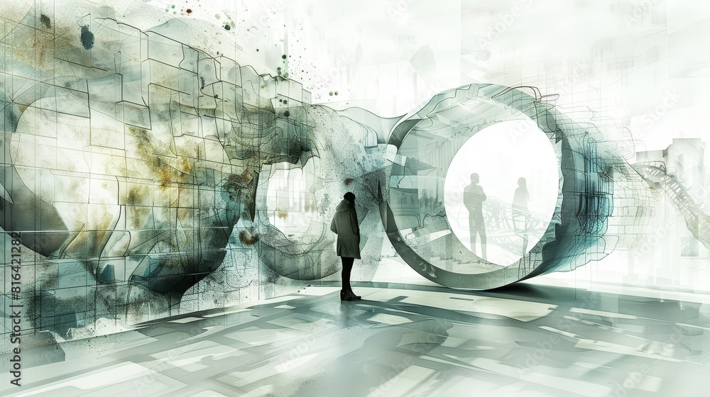Poster conceptual design artistic expression: an illustration showcasing artistic expression in conceptual 