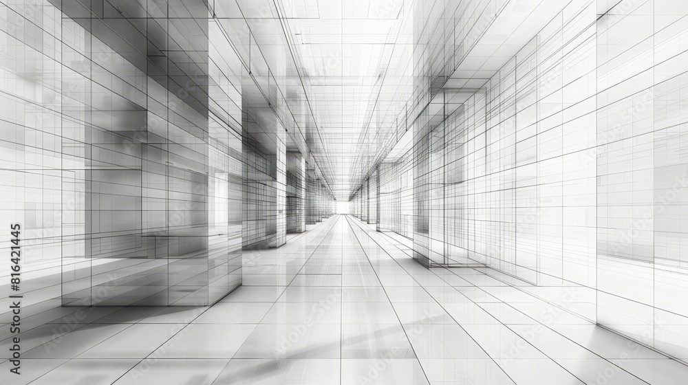 Poster conceptual design wireframe: a 3d illustration of a wireframe representing a conceptual design