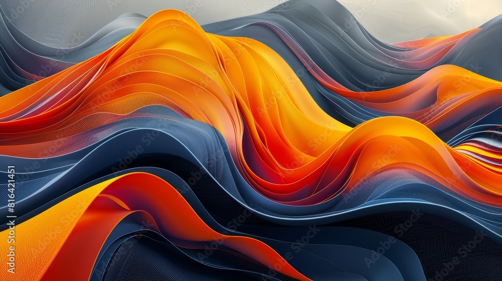 Aufkleber digital art abstract form: an illustration featuring abstract forms created through digital art tech