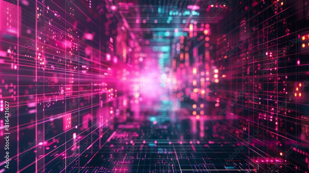 Poster digital grid abstract background: an illustration featuring a digital grid as an abstract background