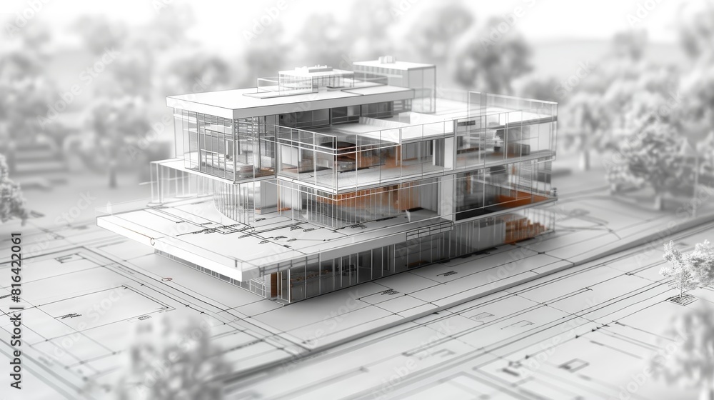 Aufkleber engineering architecture conceptual model: a conceptual 3d model representing innovative