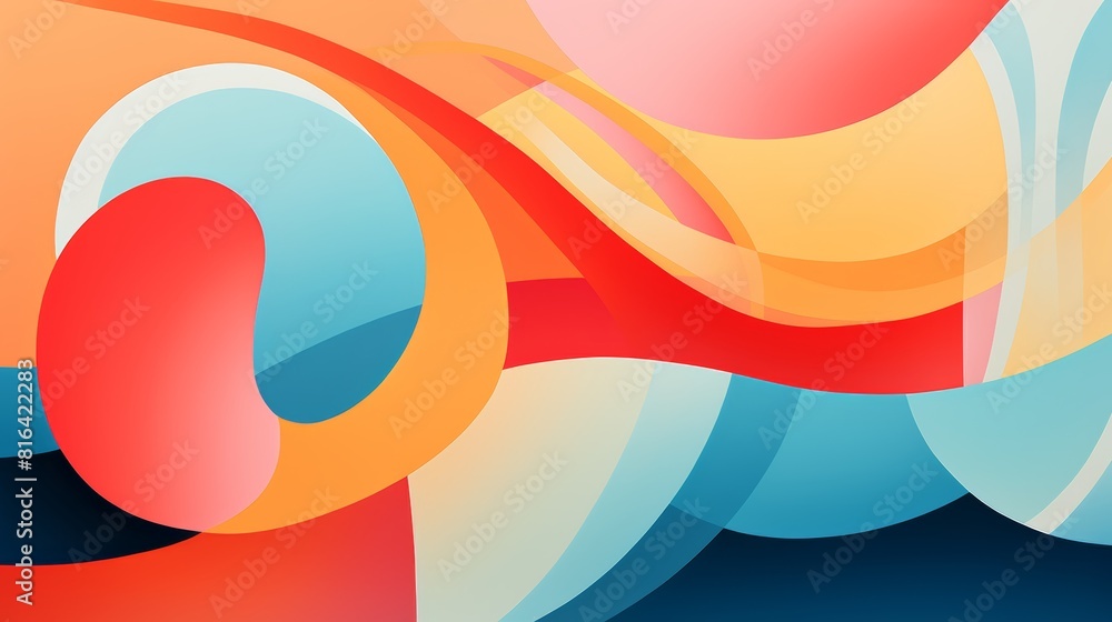 Poster The image is a colorful abstract painting,abstract background with waves
