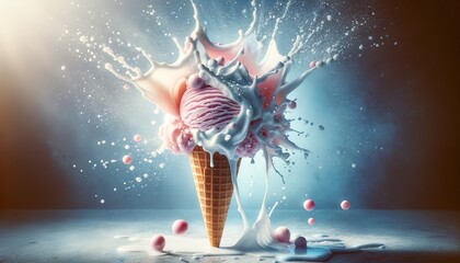 Image of Bubblegum flavored ice cream cone