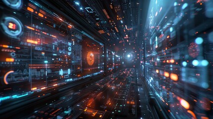 Fototapeta premium Virtual Reality Visualization: A 3D illustration demonstrating the visualization capabilities of virtual reality