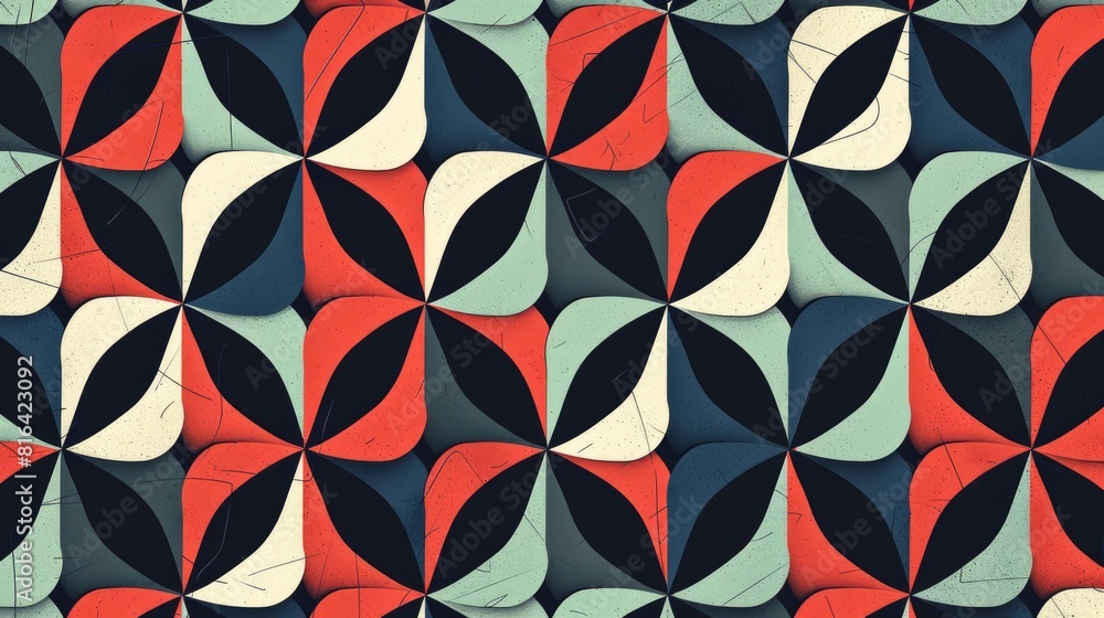 Poster curved triangle seamless pattern with a contemporary and stylish design