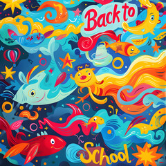 back to school wallpaper, blackboard, school bag, classroom, school stationery, copy space background