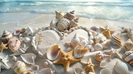 Fototapeta premium sea shells on the beach