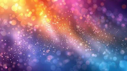 Pastel rainbow glitter bokeh mainly in pink blue and gold. 