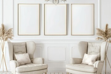 Blank Poster Mock Up Frame, Generative AI