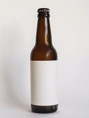 beer or wine bottle with label mockup