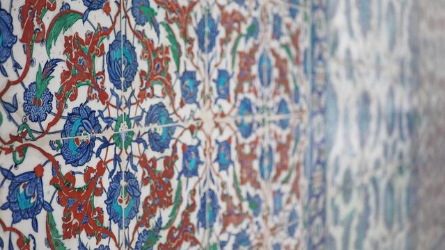 the Turkish ceramic tiles from eyupsultan Mosque, Istanbul