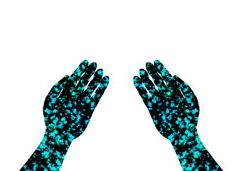 差し出した両手青