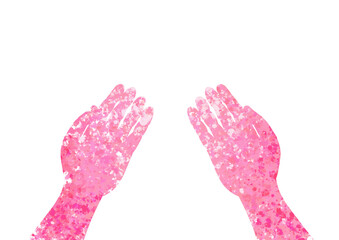 pink gloves