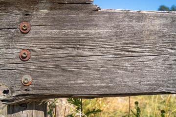 Aged wooden fence in the countryside