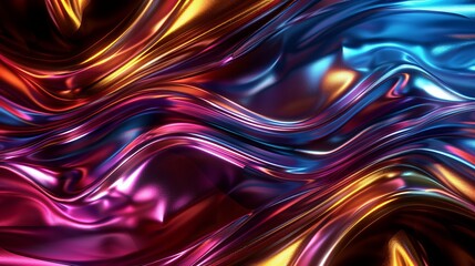 Vibrant Metallic Textures Creating a Mesmerizing Wave of Colors