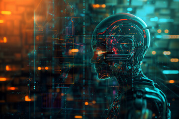 Fototapeta premium AI Robot Wallpaper