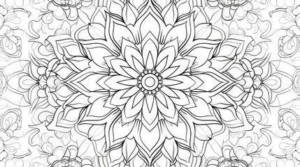 Flower motif mandala coloring Backdrops